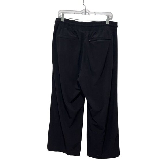 Athleta Black Stretch Drawstring Wide-Leg Cropped Pants  Women's Size 12 - Picture 2 of 9